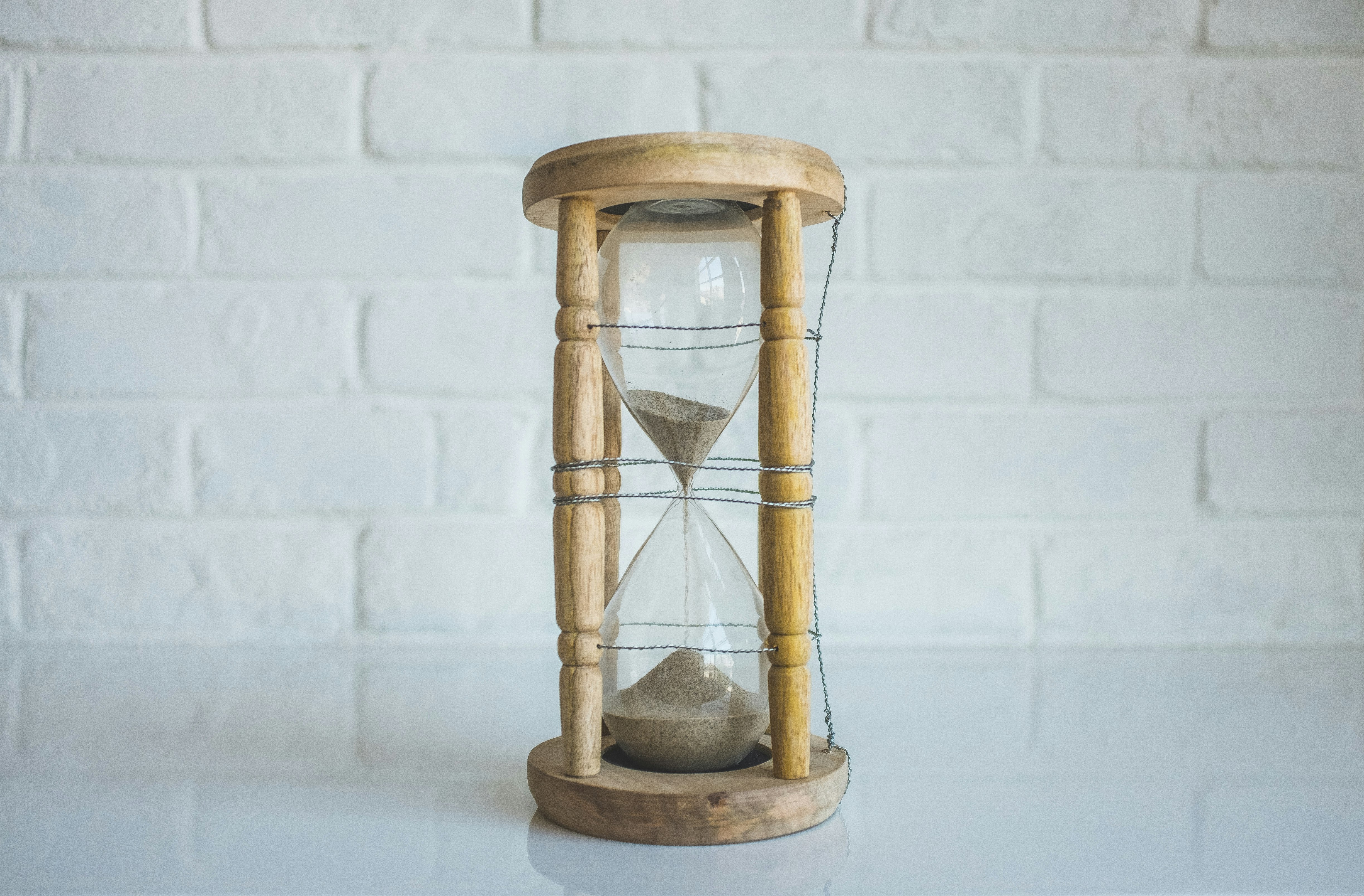 Hourglass representing time and strategy in board games